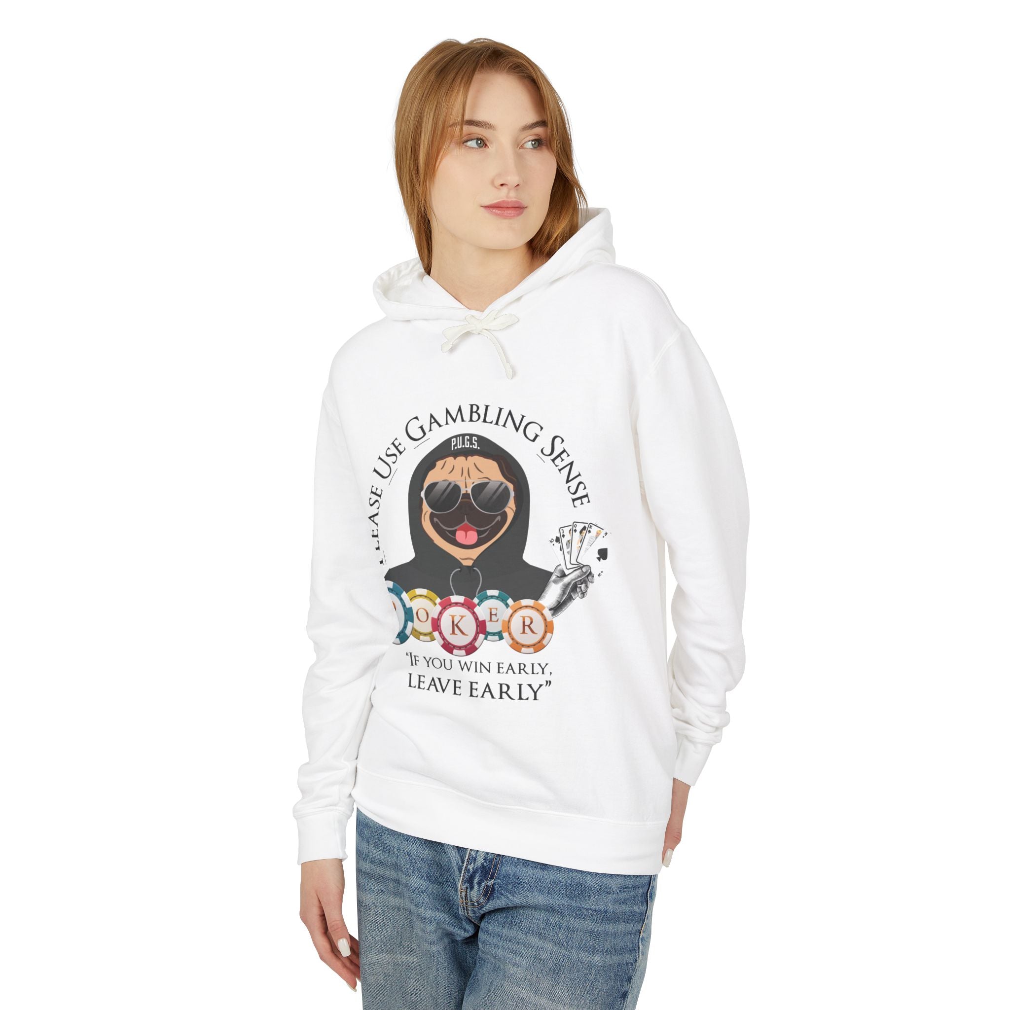 Funny poker graphic hoodie by P.U.G.S. apparel