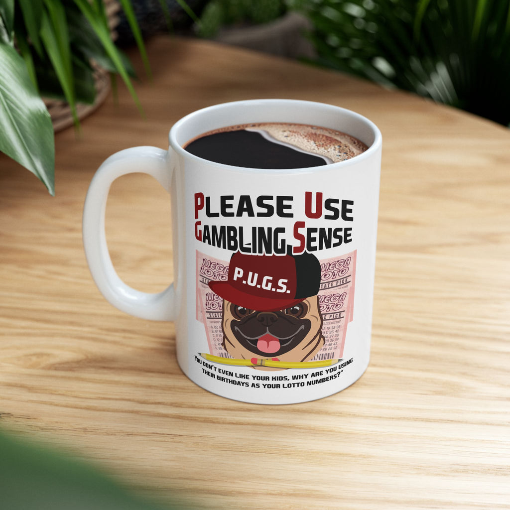 Lottery "Birthday" White Ceramic Mug — Funny Gambling Humor Coffee Cup (11oz/15oz)