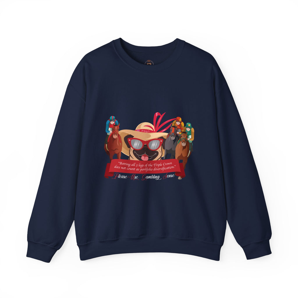funny horse racing sweatshirt by P.U.G.S. Apparel