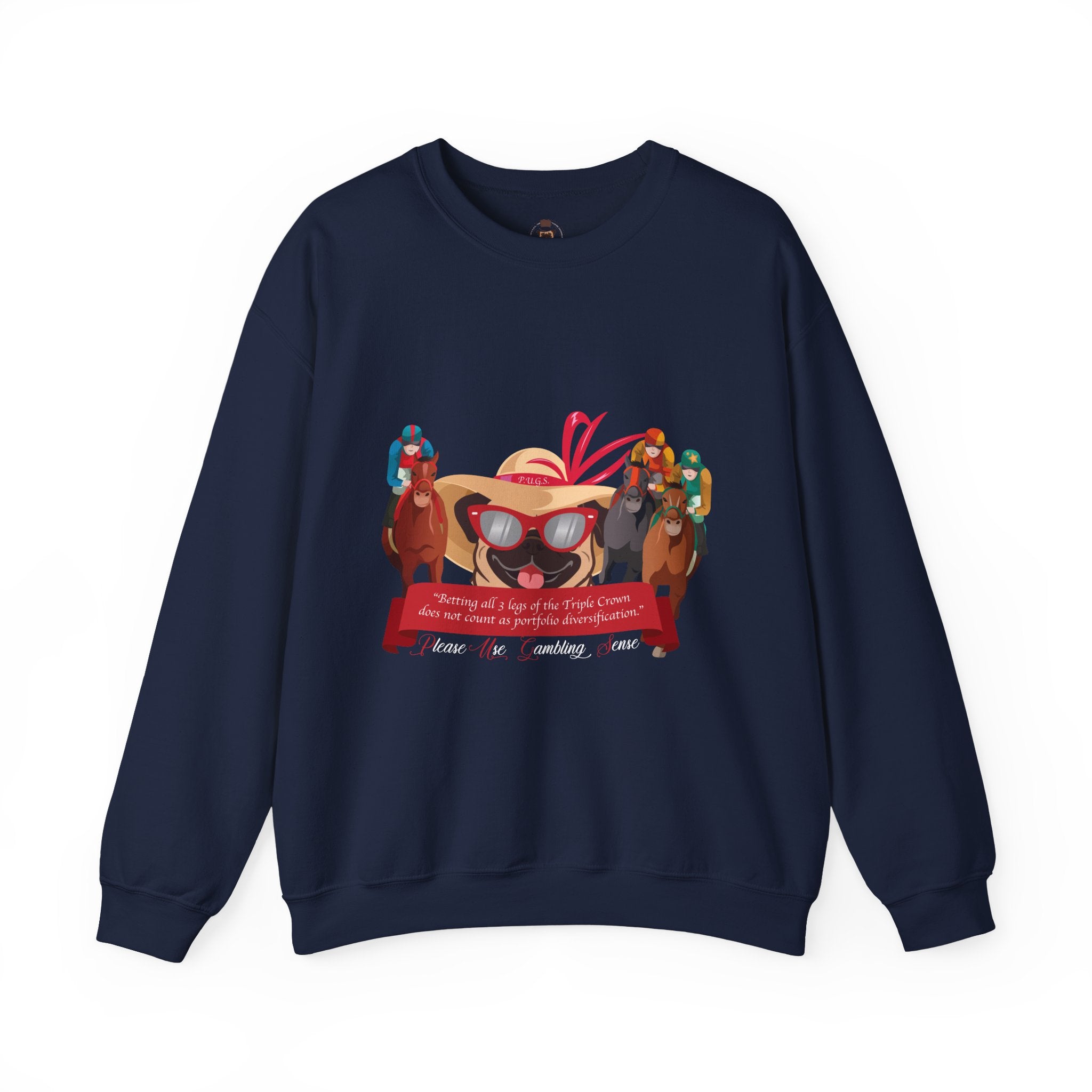 funny horse racing sweatshirt by P.U.G.S. Apparel