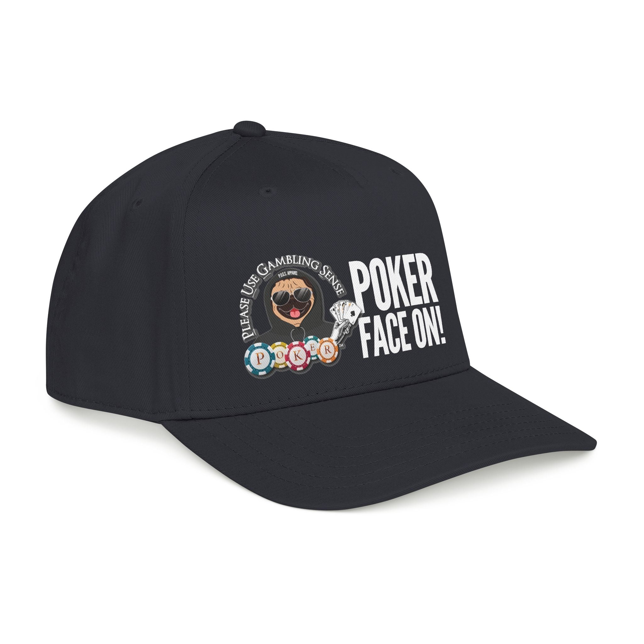 Poker "Leave Early" Mid Profile Baseball Cap by P.U.G.S. Apparel