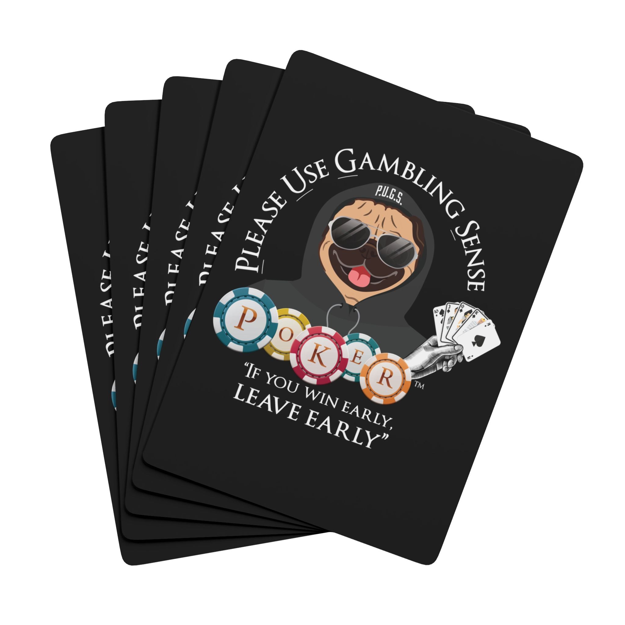 Poker Playing Cards — "Please Use Gambling Sense" Novelty Deck by P.U.G.S. Apparel