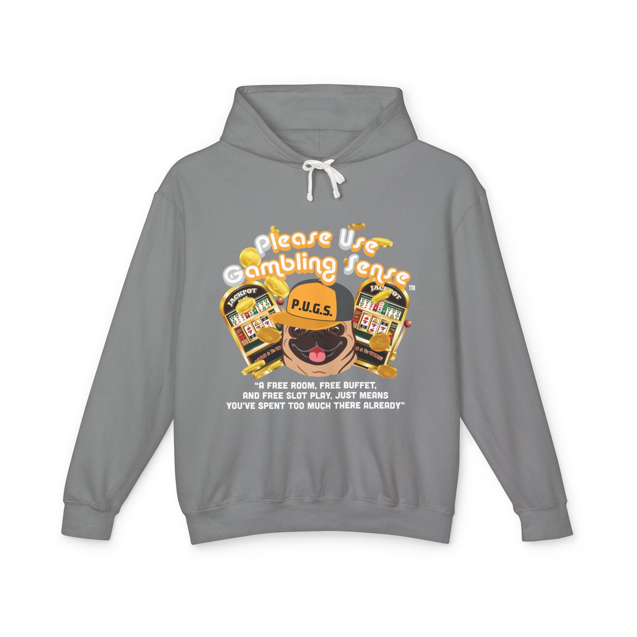 Funny slot machine graphic hoodie by P.U.G.S. Apparel