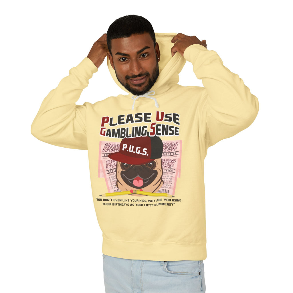 Funny lottery graphic hoodie by P.U.G.S. Apparel