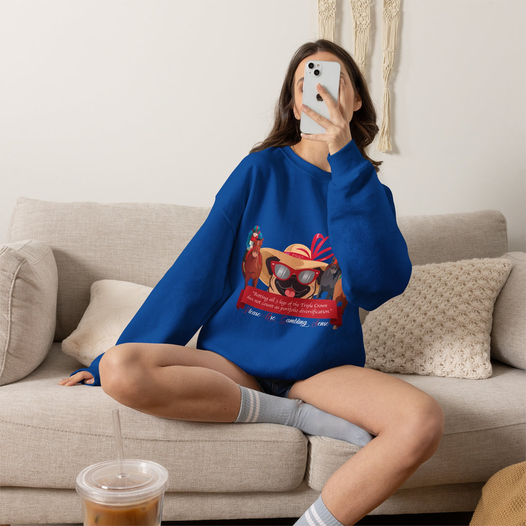 funny horse racing sweatshirt by P.U.G.S. Apparel