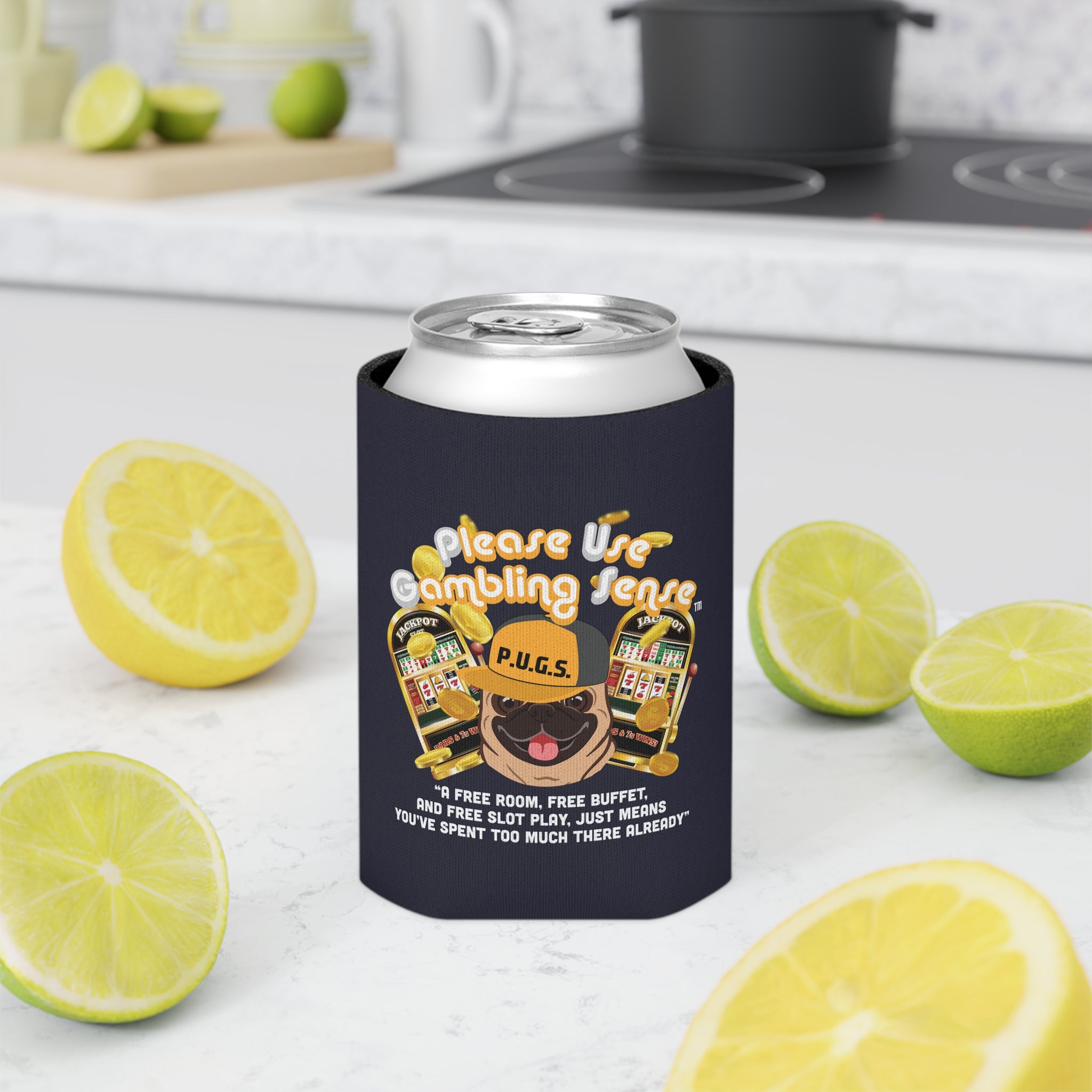 Slot Machine "Free Play" Can Cooler by P.U.G.S. Apparel