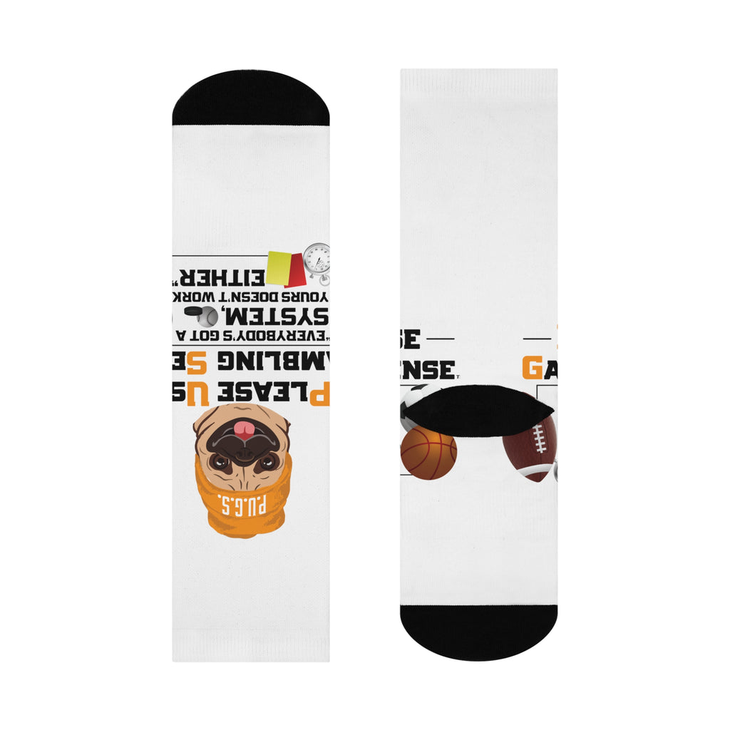 Sports Betting "System" Cushioned Crew Socks from P.U.G.S. Apparel