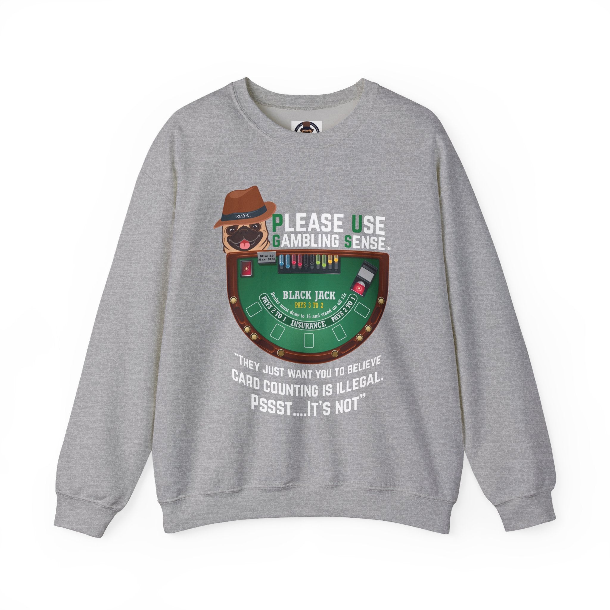 Funny blackjack Sweatshirt by P.U.G.S. Apparel