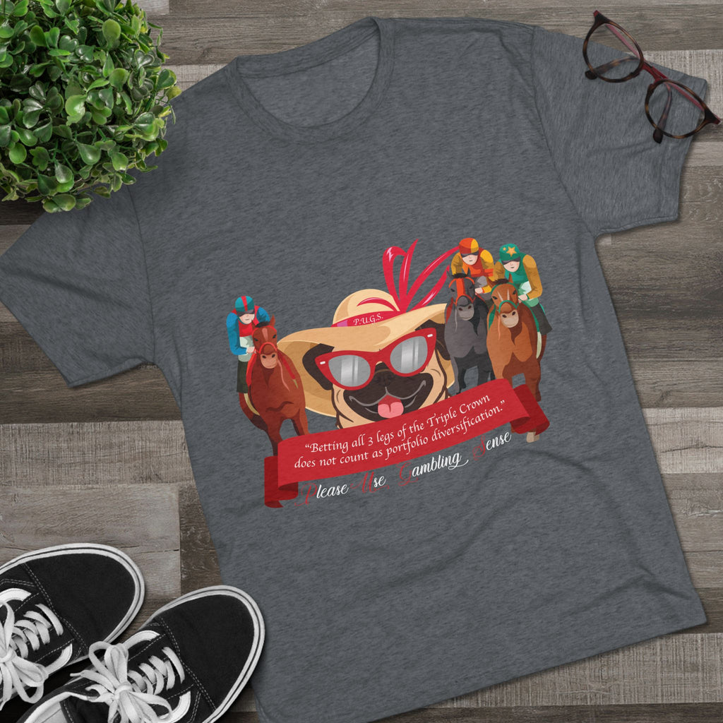 Horse Racing “Betting” Unisex Graphic Tee by P.U.G.S. Apparel, Dark Colors