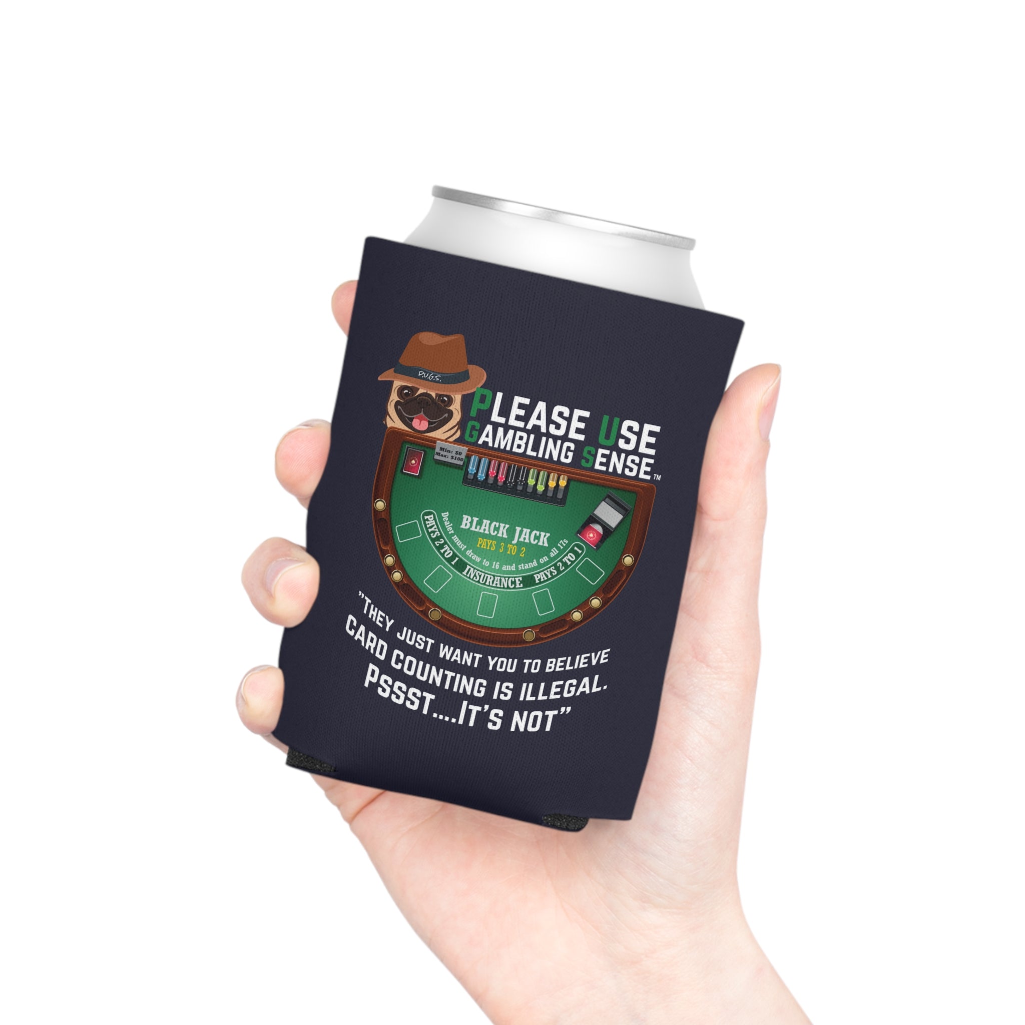 Blackjack “Counting” Can Cooler by P.U.G.S. Apparel
