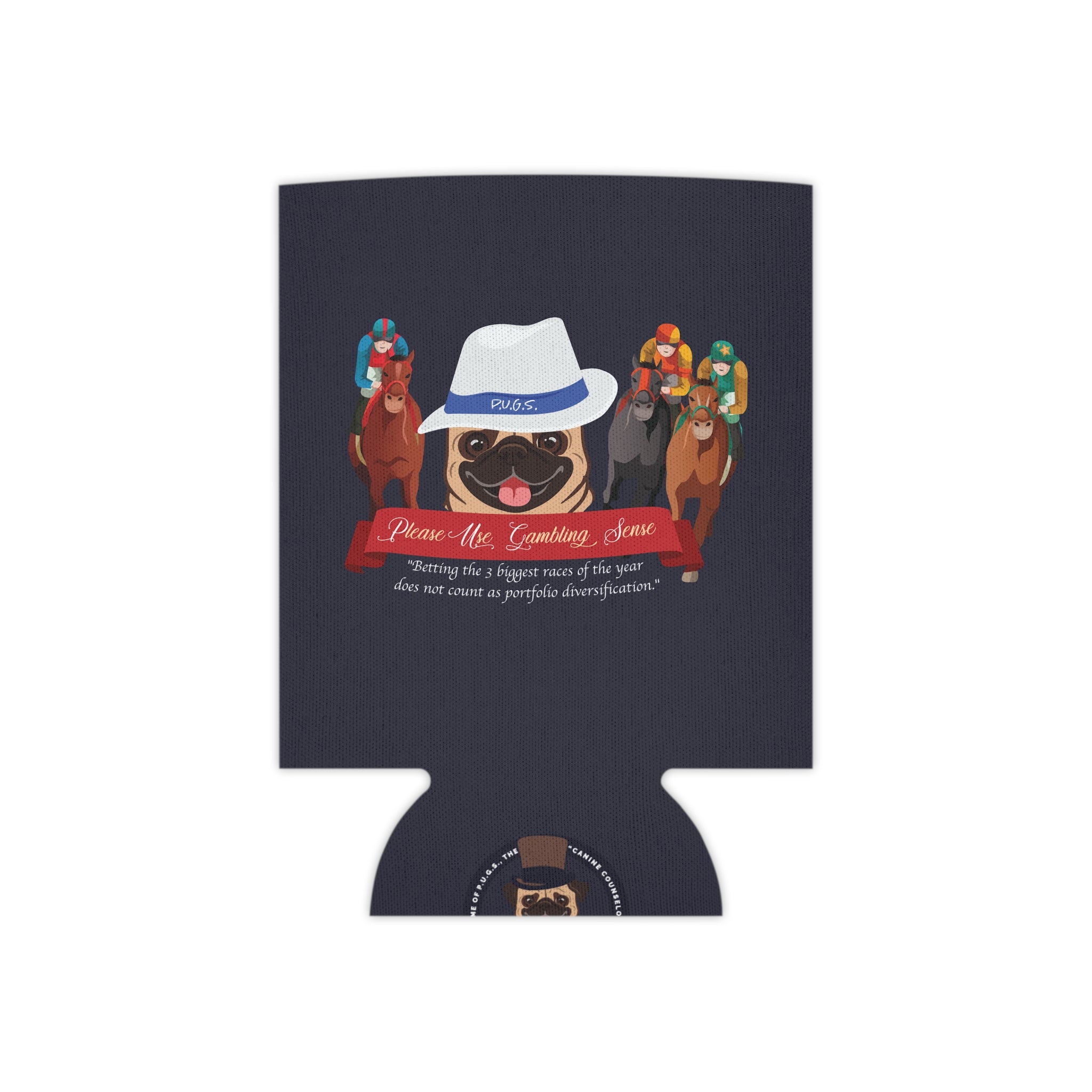 Horse Racing "Fedora" Can Cooler by P.U.G.S. Apparel
