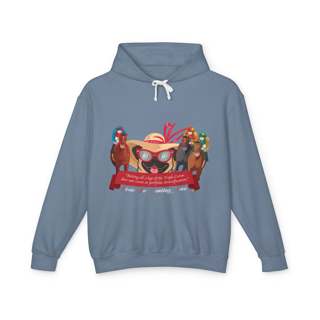 Funny horse racing graphic hoodie by P.U.G.S. Apparel