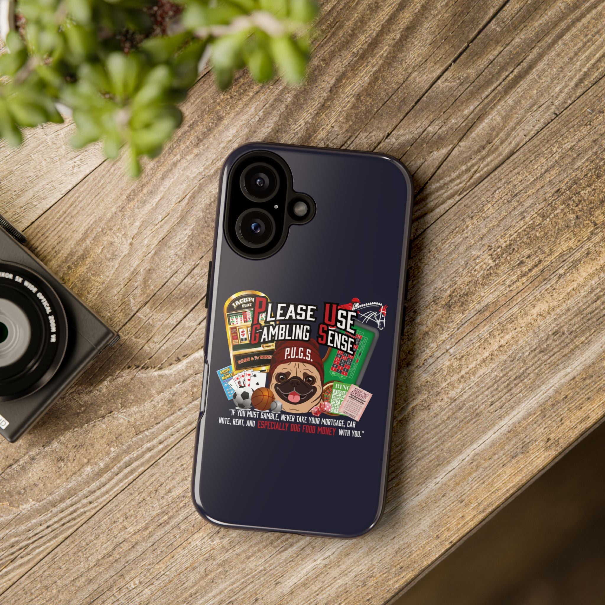 Black All Gambling Phone Case — P.U.G.S. Apparel