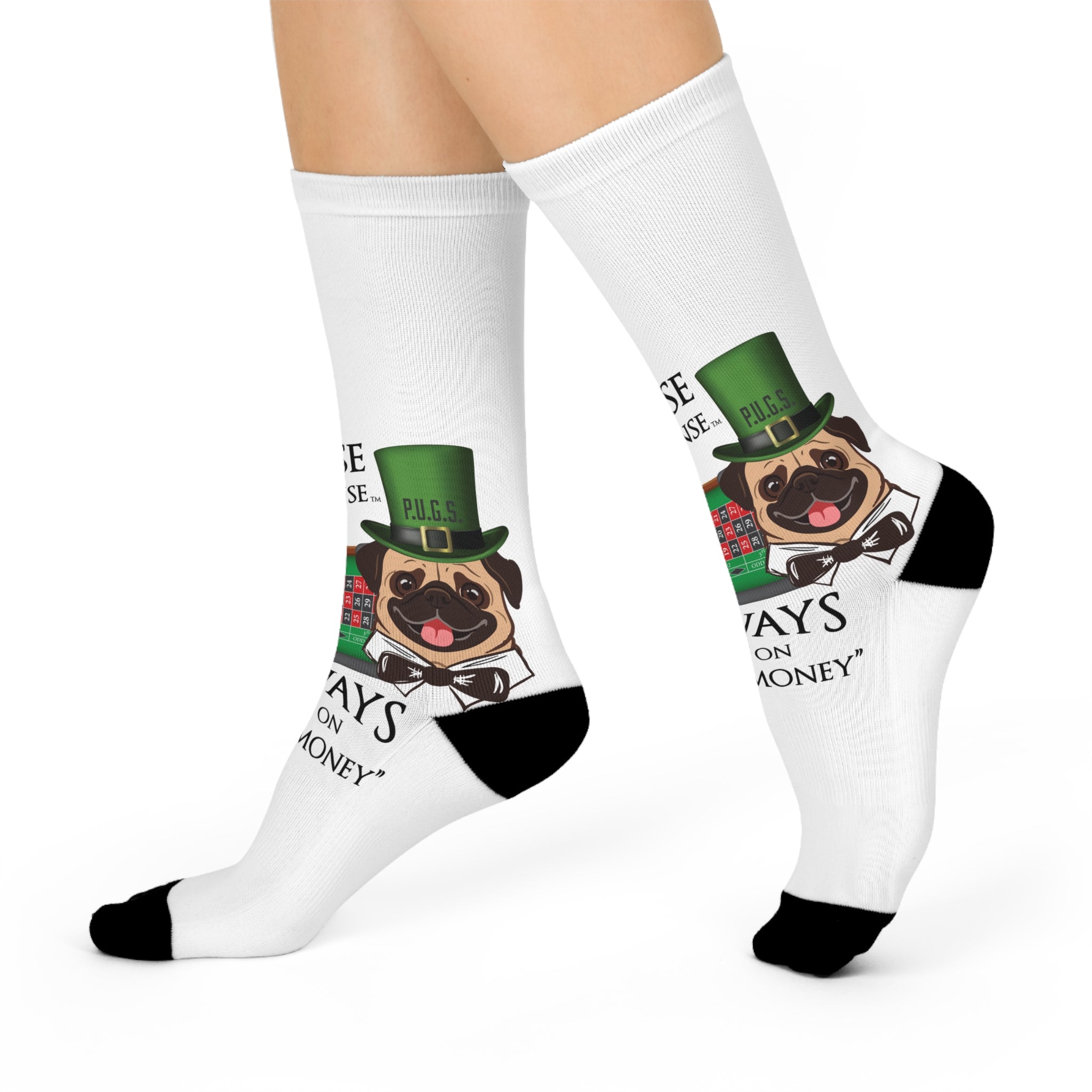 Roulette "House Money" Cushioned Crew Socks from P.U.G.S. Apparel