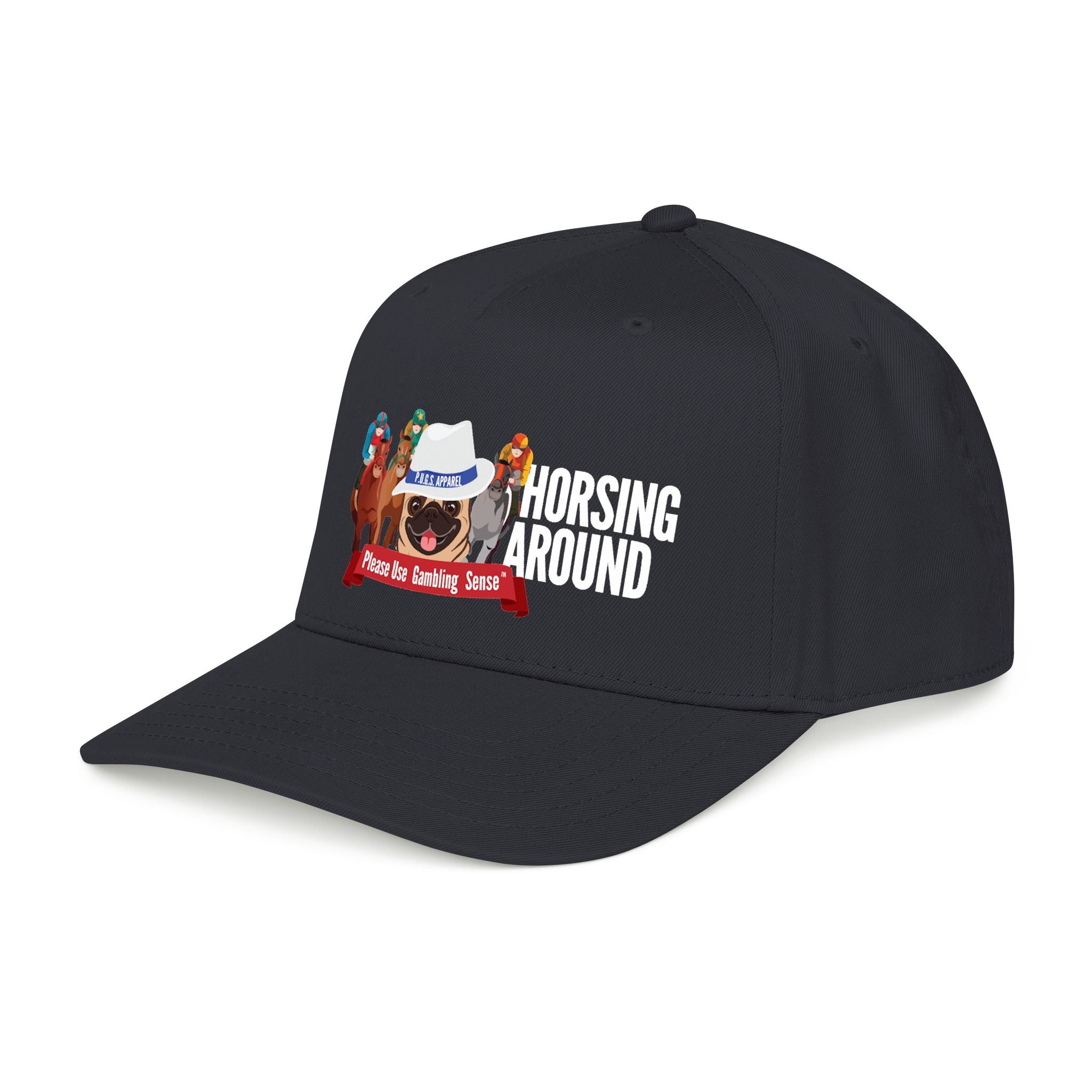 Horse Racing "Fedora" Mid Profile Baseball Cap by P.U.G.S. Apparel