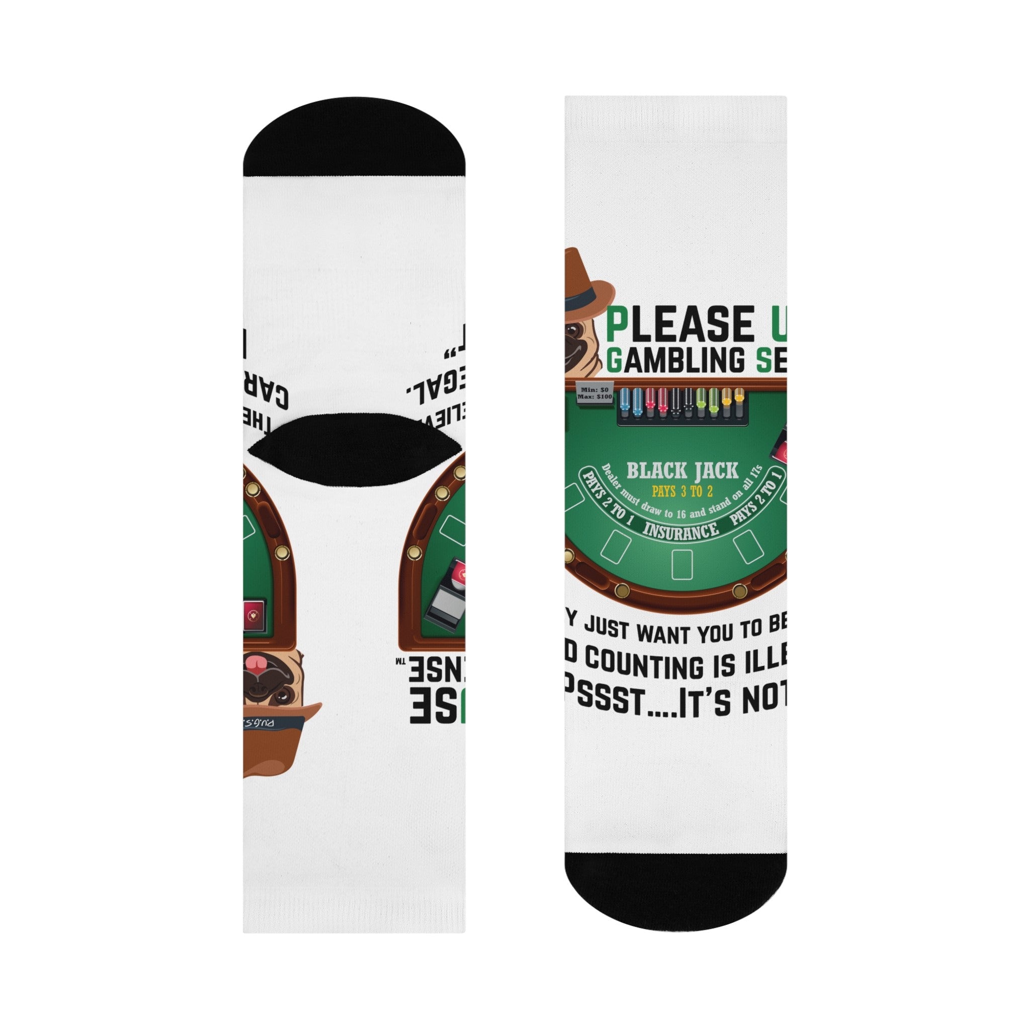 Blackjack Crew Socks by P.U.G.S. Apparel