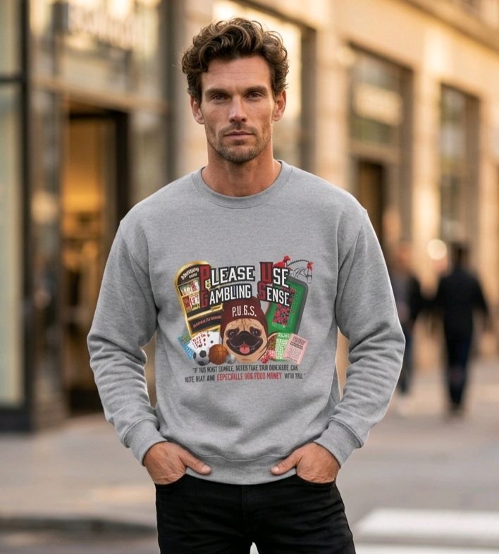 Gambling graphic sweatshirt by P.U.G.S. apparel