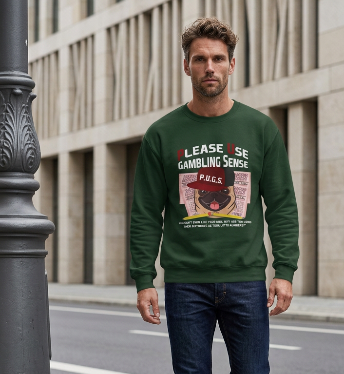 Funny Lottery Sweatshirt by P.U.G.S. Apparel