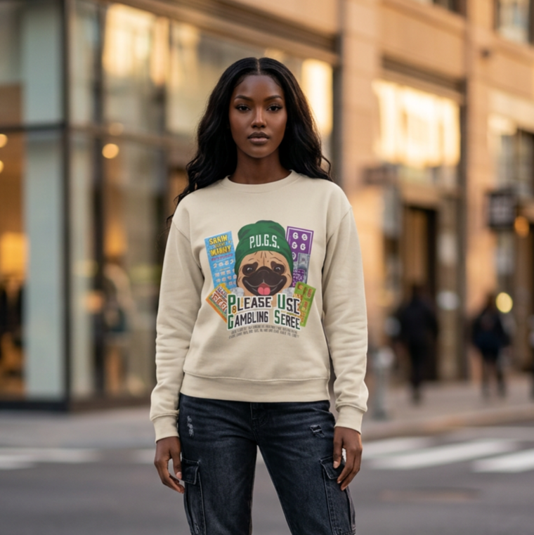Funny Scratch-off Lottery Sweatshirt by P.U.G.S. Apparel