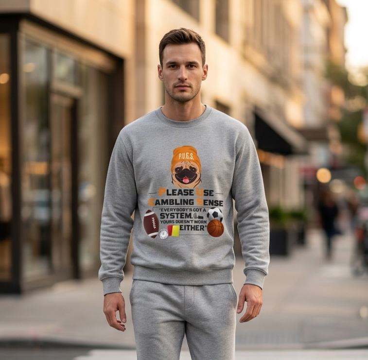 Funny Sports Betting Graphic Sweatshirt by P.U.G.S. apparel