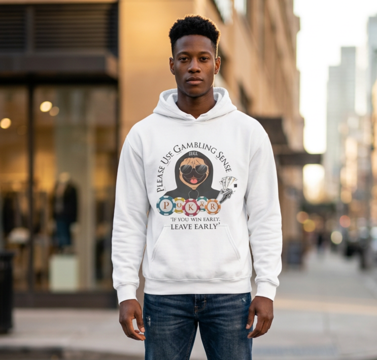 Funny poker graphic hoodie by P.U.G.S. apparel