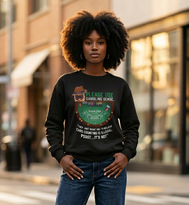 Funny blackjack Sweatshirt by P.U.G.S. Apparel