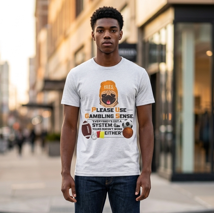 Funny sports betting graphic tee by P.U.G.S. Apparel