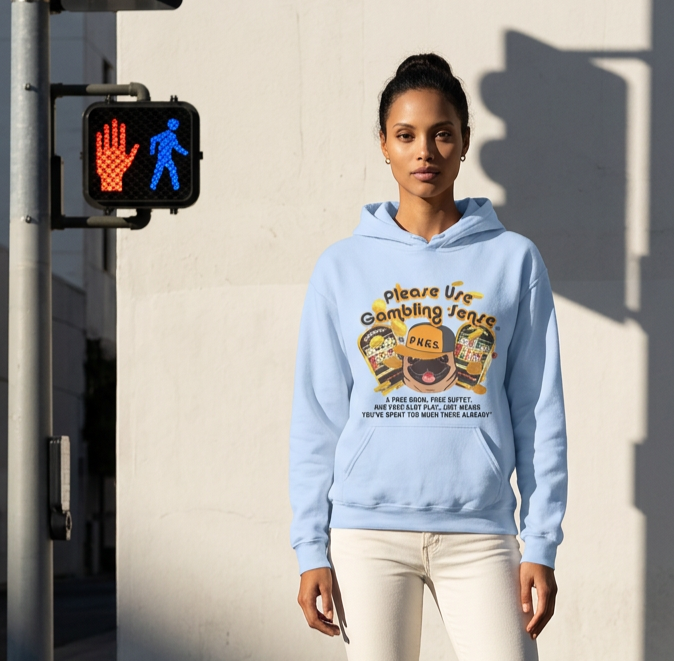 Funny slot machine graphic hoodie by P.U.G.S. Apparel