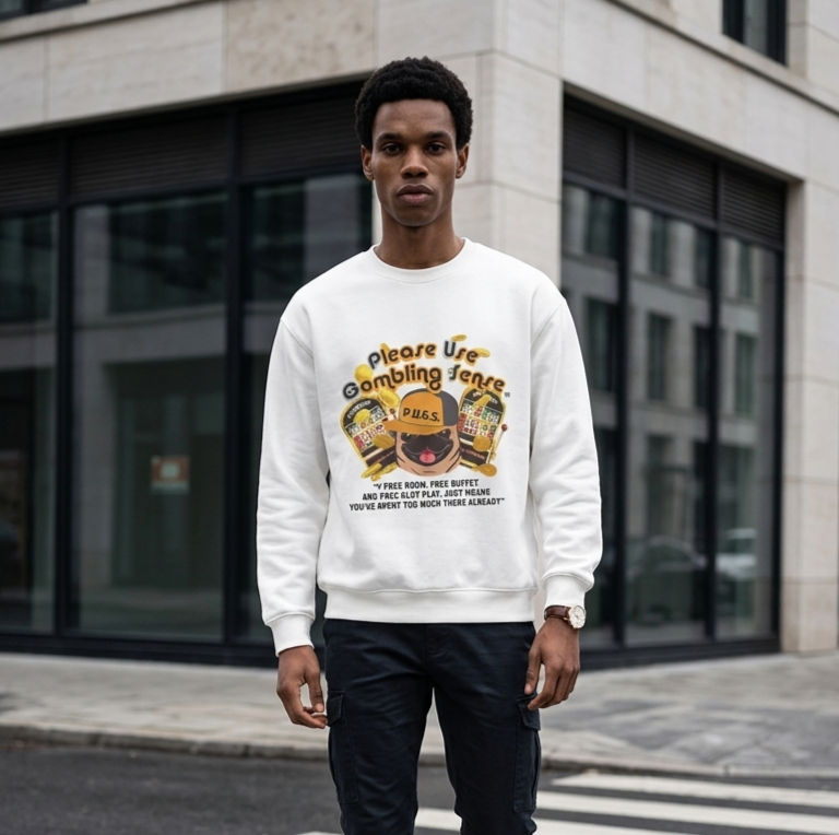 Funny Slot Machine Graphic Sweatshirt by P.U.G.S. apparel