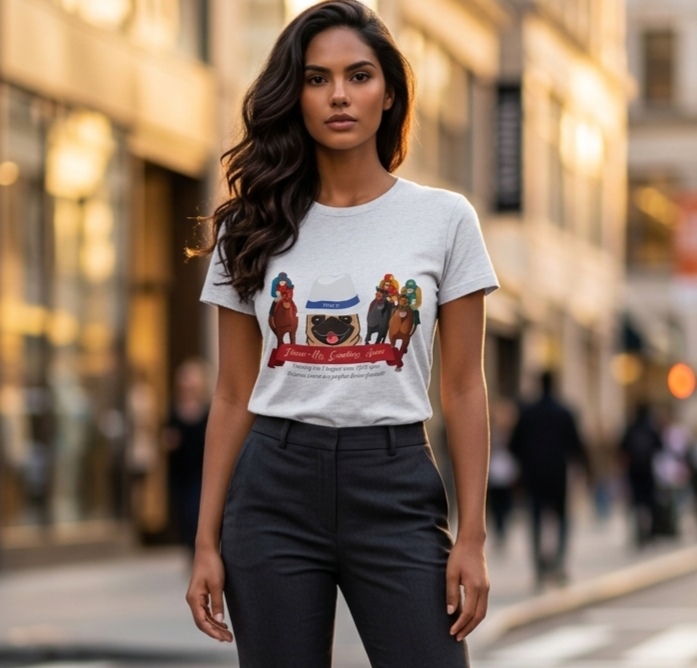 funny horse racing graphic tee by P.U.G.S. Apparel