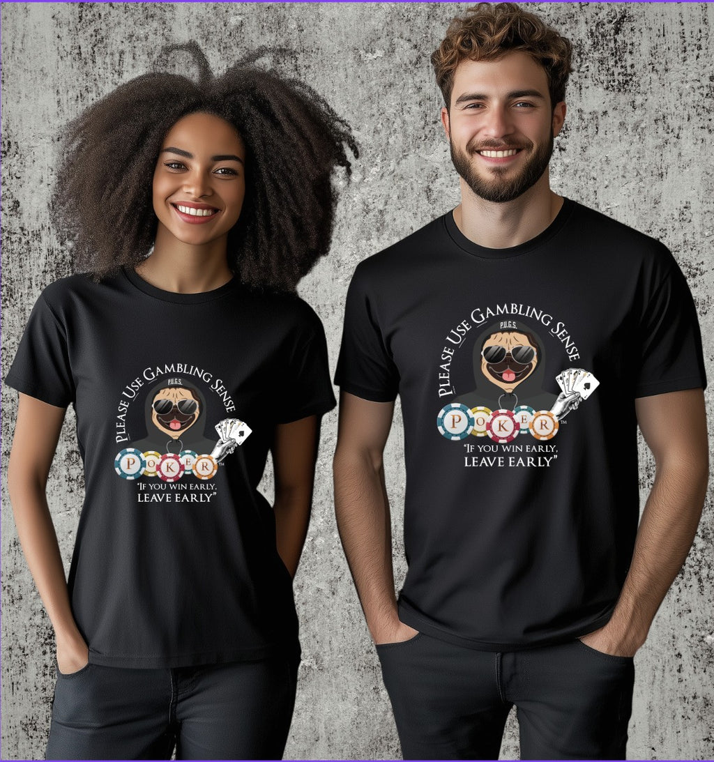 POKER “Leave Early” Graphic Tee by P.U.G.S. Apparel, Unisex