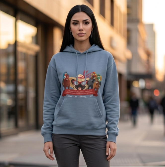 Funny horse racing graphic hoodie by P.U.G.S. Apparel